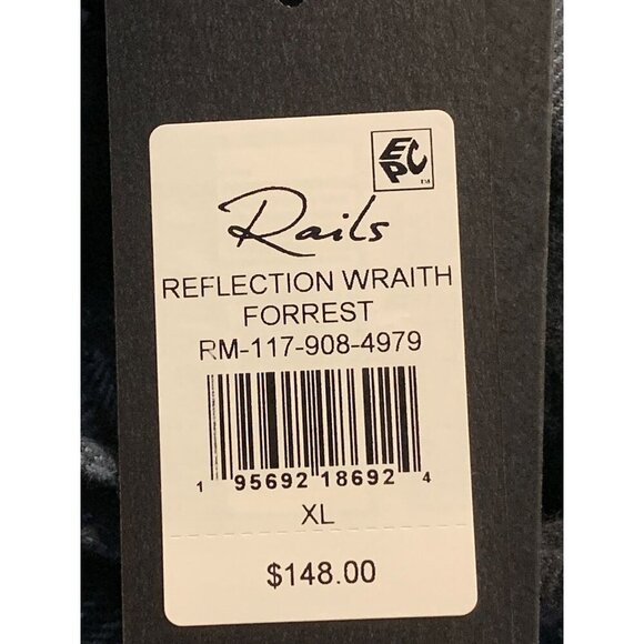 Rails Mens XL Extra Large Blue Black Plaid Button-Up Shirt Cotton Blend NWT New - Picture 7 of 9